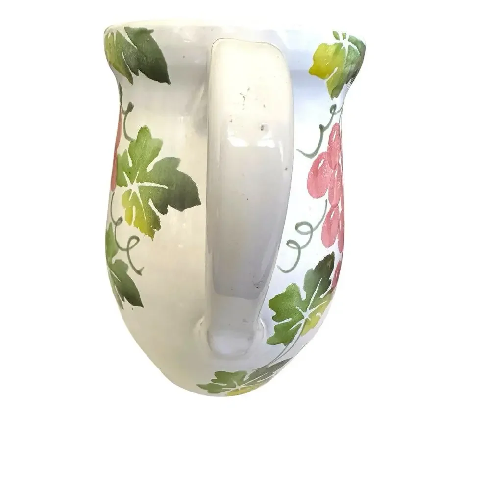 Vintage Pier 1 Earthenware Lemonade Ice Tea Pitcher Jug with Handle